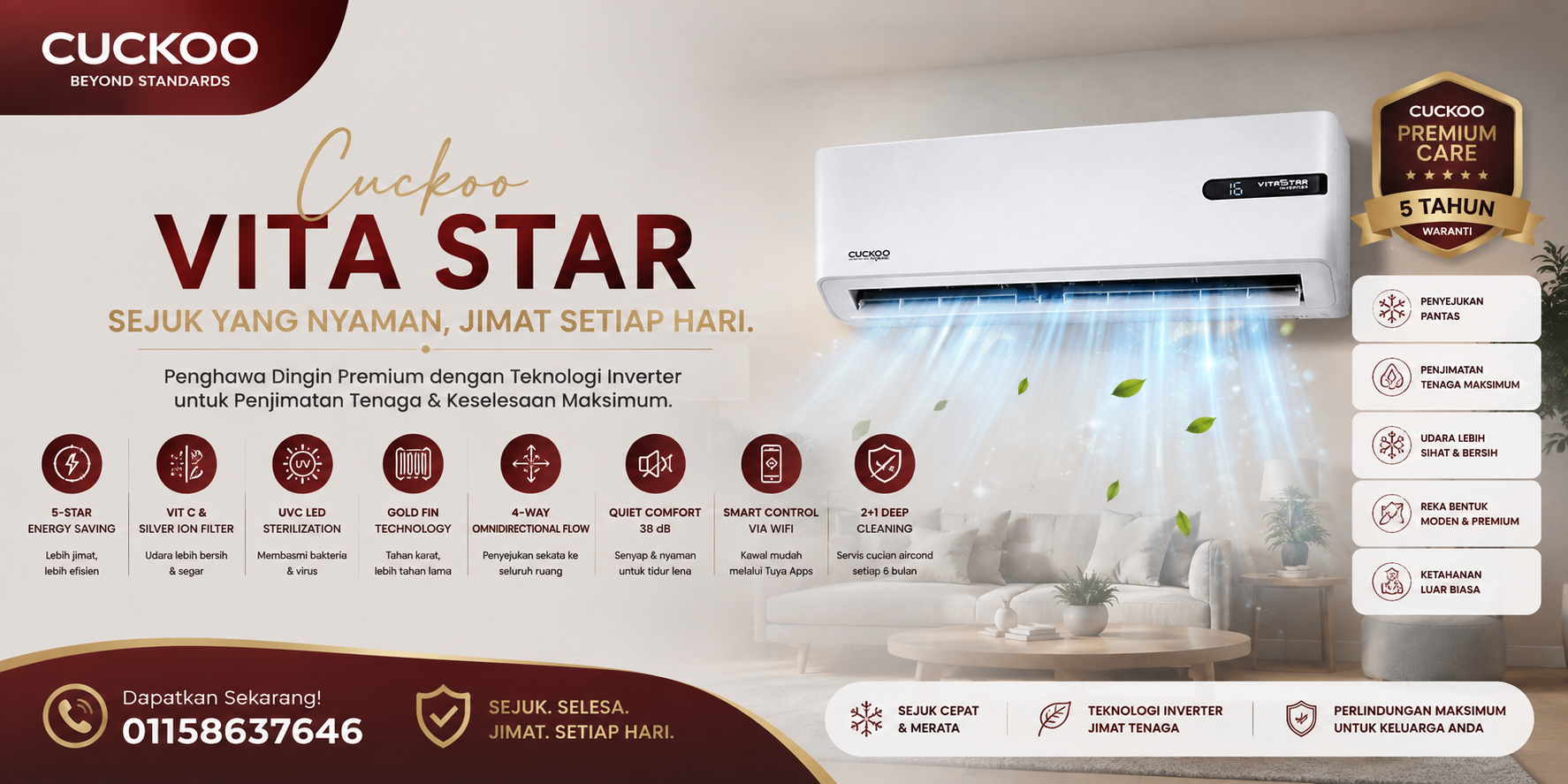 Aircond Cuckoo Vita Star banner